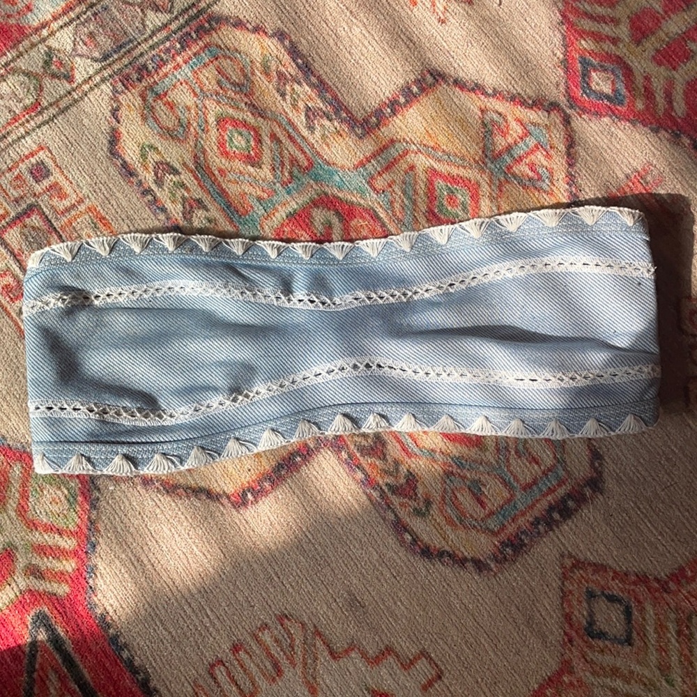 Same swim Los Angeles denim bandeau bikini top